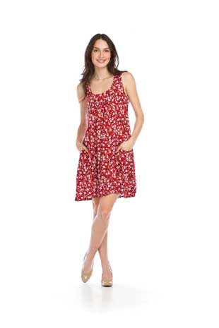 PD-16590 - DITSY FLORAL SWING DRESS WITH POCKETS - Colors: AS SHOWN - Available Sizes:XS-XXL - Catalog Page:32 